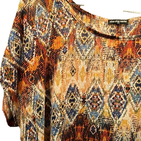 Cha cha vente Top, Size 3X, PTP 26”, Front L 33”, Back L 51”, Hi/Low Top - Picture 3 of 5